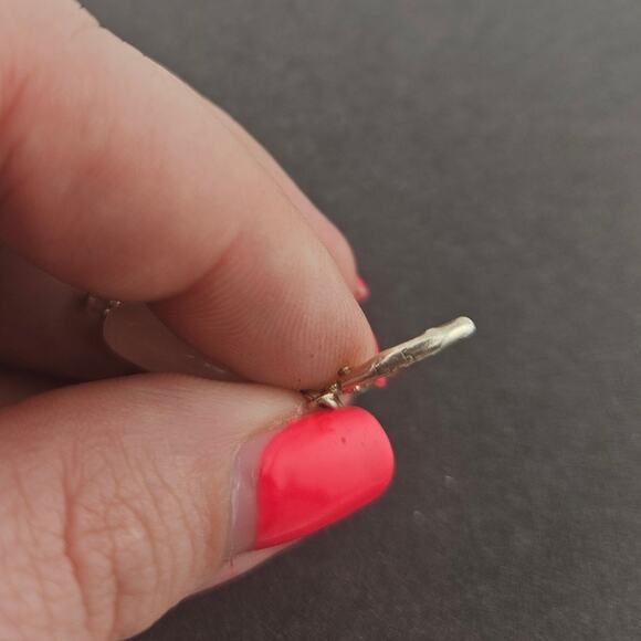 Sterling Silver 925 Marked Hook Dangle Drop Earrings Smokey White Stone Simple - Picture 4 of 4